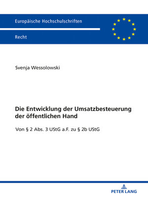 cover image of Die Entwicklung der Umsatzbesteuerung der oeffentlichen Hand